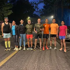 An early morning start for a long run. The roads are quiet, the air is fresh, and the company is the best. This is how we build our endurance base together.