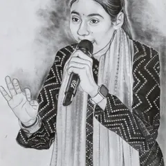 A portrait of Rajasthani singer Anita Jangid. I enjoyed capturing her in her element, focusing on the microphone and hand gesture to show her passion for music.