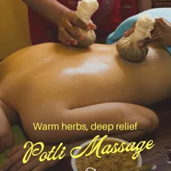 Our Potli Massage uses heated herbal poultices to melt away muscle tension and reduce inflammation. It's a powerful therapy for relieving pain, improving blood circulation, and promoting deep relaxation.