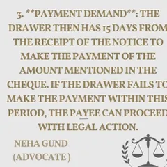 The final step before filing a case is the payment demand. The person who issued the cheque gets 15 days after receiving the notice to pay the amount. If they fail, you can proceed with legal action.