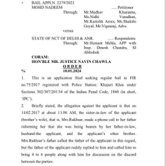 The first page of the bail application filed in the Delhi High Court. This document initiated the process that led to our client's release after years of incarceration, demonstrating our ability to handle complex murder cases.