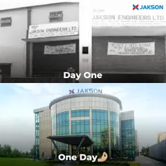 From Day One to today, our purpose has remained the same. This image contrasts our original office with our modern headquarters, symbolizing a journey of growth, innovation, and an unwavering mission to power progress.