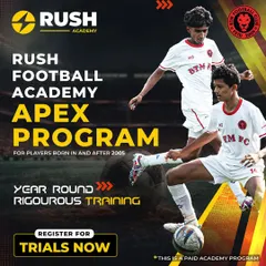 We offer year-round, rigorous training for players born in and after 2005. Register for our Apex Program trials to start your journey.