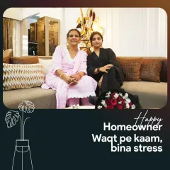 "Waqt pe kaam, bina stress." A happy homeowner shares her relief and satisfaction with our process, which ensures on-time delivery without any drama or delays.