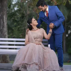 A romantic moment captured beautifully. The groom's simple and clean look allows the couple's connection to be the main focus.