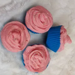 Another one of my fun creations: the cupcake soap. These look just like real cupcakes with frosting and glitter, and they are a beautiful, fragrant addition to any bathroom or gift hamper.