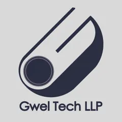 The Gwel Tech logo shown in reverse on a solid background. Part of a complete brand identity system includes testing for legibility on both light and dark surfaces, ensuring the mark is always clear.