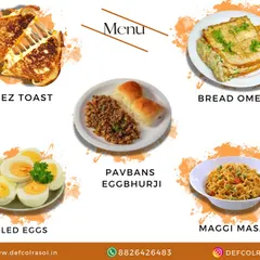 More breakfast choices from our menu, including Cheez Toast, Bread Omelette, Pavbans Egg Bhurji, Boiled Eggs, and Maggi Masala.