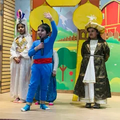 The character of Genie takes center stage in our Aladdin production. Kids get to fully embrace their roles with costumes, props, and a real stage to perform on.
