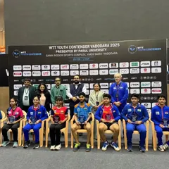 It takes a team to build a champion. This group photo from the WTT Youth Contender in Vadodara shows the winners from various categories, including our own Ananya Chande. We are proud to be part of a system that produces top-level youth table tennis talent.