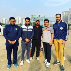 Our Head Coach Jayant Sanwal with BCCI and IPL match referee Shakti Singh during his visit. We ensure our players get guidance from experienced figures in Indian cricket.