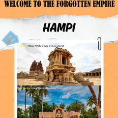 Welcome to the forgotten empire of Hampi. From the iconic stone chariot at Vijaya Vittala Temple to the towering Laxmi Narasimha statue, every corner tells a story.