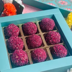 My Rose and Pistachio Truffles are a perfect example of fusion flavors. I blend rich, velvety white chocolate with the delicate taste of rose and the crunch of pistachio, creating an elegant treat for festive seasons like Diwali.