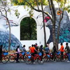 Delhi is a canvas, and we love exploring its art on two wheels. On our Lodhi Art District tour, we pause to admire the incredible murals that have turned the neighborhood into an open-air gallery, sharing the stories behind these stunning works of art.