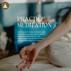 Practice daily meditation to find your inner peace. Setting aside just a few minutes each day to clear your mind, as shown by the Jnana Mudra in this image, can significantly reduce stress and enhance mental clarity.