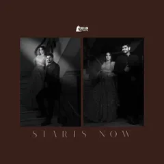 "Forever Starts Now." A creative collage of Rishul and Vanshika from their sagan photoshoot.
