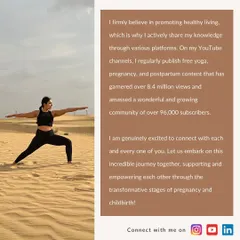 I believe in sharing knowledge freely, which is why my YouTube channel has become a community for over 96,000 subscribers. Here I am in my element, practicing a warrior pose. I am excited to connect and support you on your incredible journey.