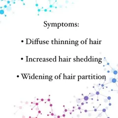 Key symptoms of FPHL to watch for include diffuse thinning across the top of your head, an increase in daily hair shedding, and a visibly wider hair partition.