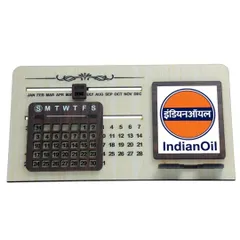 This is another version of the lifetime calendar, created for IndianOil. The light wood finish offers a different aesthetic, and it includes a pen and phone holder for added utility.