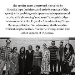 A group photo of the team behind the 'Many Moons' show, a testament to the collaborative spirit we foster. We believe in showering our artists with "mad trust" to enable open-ended, experimental work.