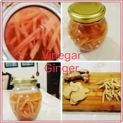 Our Vinegar Ginger pickle, also known as 'sirke wala adrak'. It's a simple yet flavourful pickle that is often served in restaurants and is great for your gut.