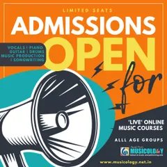 Limited seats are available for our live online music courses. We teach vocals, piano, guitar, drums, music production, and songwriting to all age groups.
