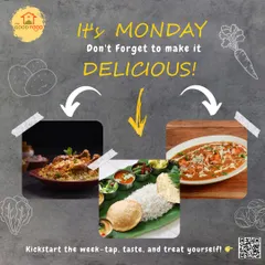 It's Monday, don't forget to make it delicious! Kickstart the week by choosing from our tasty options like biryani or a South Indian thali.