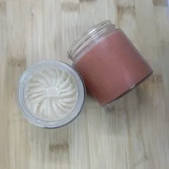 A jar of my handmade body butter, with a beautiful swirl on top. Perfect for keeping skin hydrated during the chilly winter months.