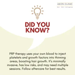 Did you know? PRP therapy is a minimally invasive procedure that injects platelets and growth factors into thinning areas to boost hair growth. Multiple sessions are usually needed for the best results.