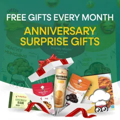 Our membership program gives you a VIP upgrade to healthy snacking. Get access to free gifts every month and special anniversary surprises when you join the Healthy Master family.