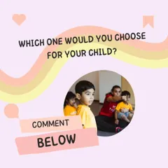 Which one would you choose for your child? This image prompts parents to think about the different approaches of drama and theatre, encouraging them to consider what best suits their child's developmental needs.