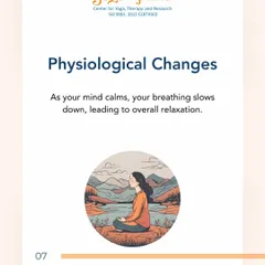 Trataka, or focused gazing, is a powerful yogic practice for calming the mind. As this graphic shows, it leads to physiological changes like slower breathing and deep relaxation.