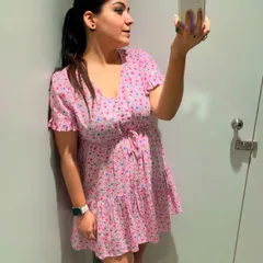A mirror selfie from the Zudio trial room. This pink floral short dress is one of my favorite summer finds, easy-breezy and perfect for the heat.
