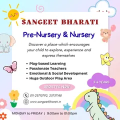 Discover a place where your child can explore, experience, and express themselves. Our pre-nursery and nursery programs focus on play-based learning, social development, and fun in our huge outdoor play area.