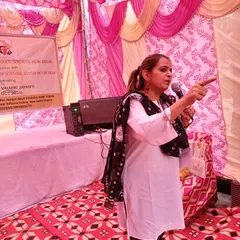 Hosting is about connecting with a purpose. Here I am addressing a gathering for our NGO, Yuva Awaz Samaj Ki Shakti, during the Maharishi Valmiki Jayanti celebrations. Whether the audience is corporate or community, I deliver the message with passion and clarity.