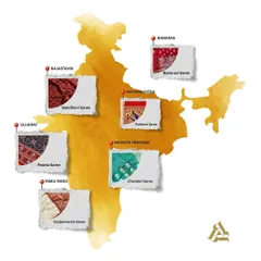 A weave for every state, a story in every drape. This map showcases the rich heritage of Indian textiles that inspire my collection, from Banarasi to Kanjeevaram.