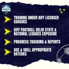 What we offer: training under AIFF licensed coaches, exposure to state and national leagues, and progress tracking. This is a professional setup.