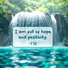 An affirmation for optimism: "I am full of hope and positivity." Choose to see possibilities even in challenges.