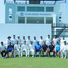 A team photo with the Delhi senior cricket team at the Salem Cricket Foundation. Working with a full squad allows me to implement team-wide conditioning programs and build a culture of fitness and teamwork.