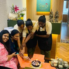 Celebrating a milestone with my wonderful team. I believe in treating my employees like family, and their happiness and dedication are what make Swã a special place.