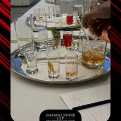 A close-up of the cocktail-making kits provided to participants at the Rackspace Google Cloud session. We supply all the necessary professional tools, ingredients, and glassware for a complete experience.