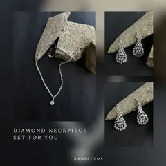 This exquisite pear-shaped diamond necklace and earring set is a canvas waiting to reflect your moments. From candlelit dinners to grand celebrations, these diamonds are crafted to narrate your journey of elegance.