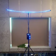 This is a clean look at the Catch the Baton game structure itself. The setup is professional and includes an LED light bar that adds to the visual appeal, especially for evening events. I handle the complete installation.