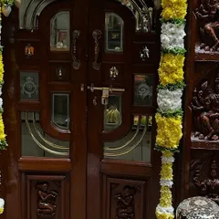 We adorn the main entrance of the home with traditional flower garlands for weddings and housewarmings to welcome guests and positive energy.