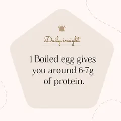 A simple but important fact: a single boiled egg provides you with about 6 to 7 grams of high-quality protein, making it an excellent and easy addition to your diet.