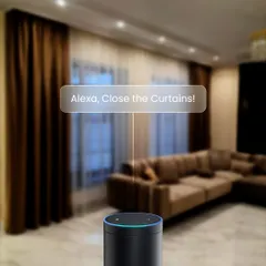 This is what hands-free living looks like. An Alexa device can serve as the central command for your room, closing the curtains to create instant privacy or opening them to let in the morning light.