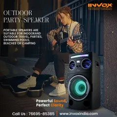 My outdoor party speakers deliver powerful sound and perfect clarity, making them ideal for travel, beach parties, or camping. Just grab it and go.