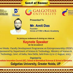 Our founder was honored to be a keynote speaker at a Faculty Development Programme on Entrepreneurship, sponsored by the Department of Science & Technology.