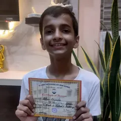 It's always a joy to see my students excel outside the classroom. Here is Ishan Sharma, a 9th-grade student, proudly holding his certificate for winning the 1st prize in his school's drawing competition.