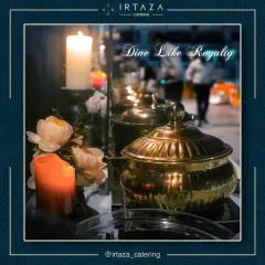 I believe in dining like royalty, and my signature golden serveware embodies that philosophy. This piece, glowing under candlelight, is not just a vessel for food; it's a statement of luxury and a core part of the regal ambiance I bring to your celebration.